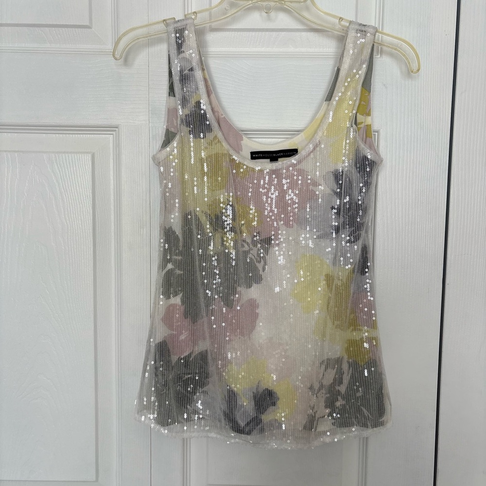 White House black market Sequin Tank Top